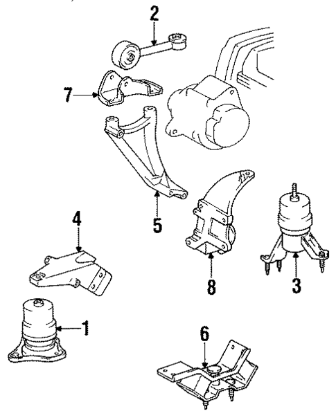 Engine & Trans Mounting for 1994 Toyota Camry #0