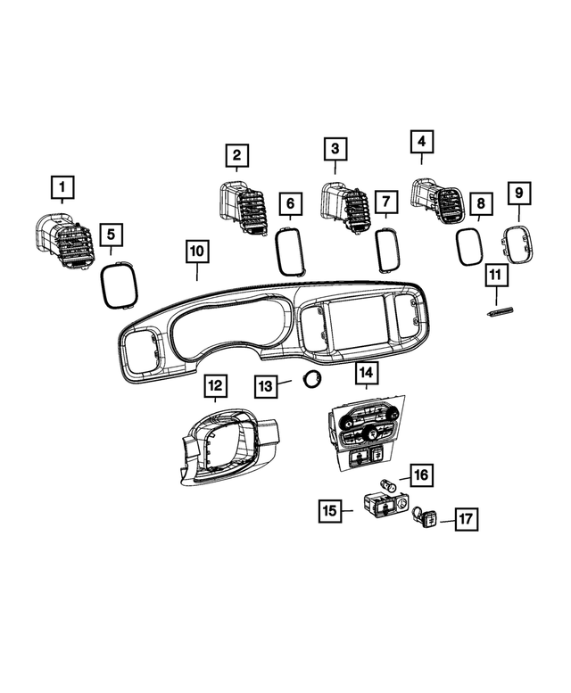 68494896AA - Interior Trim: A/c Outlet Bezel for Mopar Image