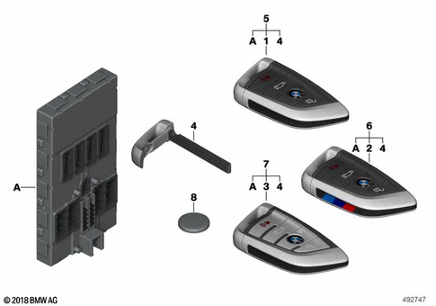 Master Key Locking / Key for 2019 BMW X6 35iX #0