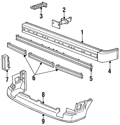Bumper & Components - Front for 1986 Dodge Omni #0