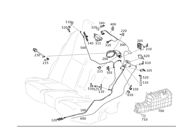 2218003415 - Vacuum System/Hydraulic System: Line for Mercedes-Benz Image image