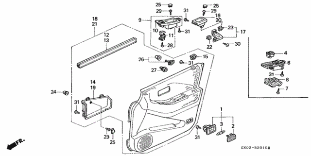Front Door Lining for 1998 Honda Odyssey #0