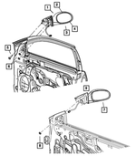4806132AA - : Outside Rearview Mirror, Right for Mopar Image