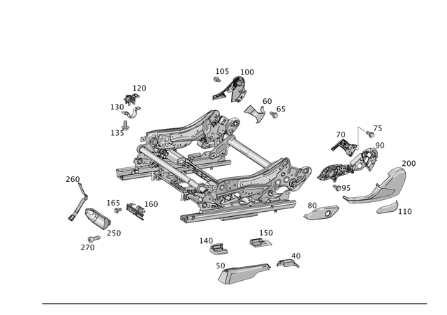 1669190100 - Driver Seat: Cover, Seat Guide Rail for Mercedes-Benz: GL350, GL450, GL550, GL63 AMG, GLE300d, GLE350, GLE400, GLE43 AMG, GLE450 AMG, GLE550e, GLE63 AMG, GLE63 AMG S, GLS350d, GLS450, GLS550, GLS63 AMG, ML250, ML350, ML400, ML550, ML63 AMG Image image