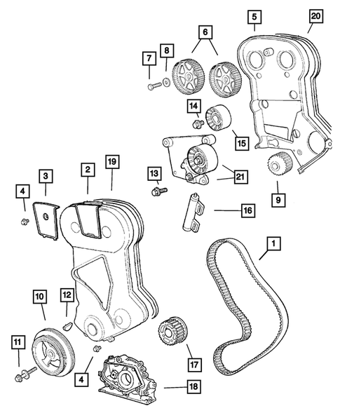Timing Belt and Cover for 2001 Chrysler PT Cruiser #0