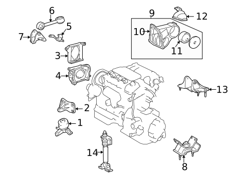 Engine & Trans Mounting for 1999 Toyota Sienna #0