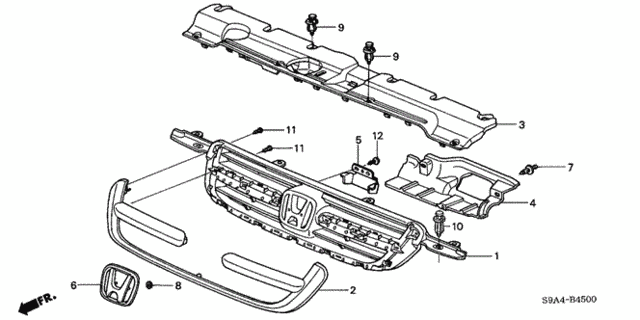 Front Grille ('04) for 2003 Honda CR-V #0