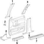 F7AZ5403598AAB - Body: Windshield Pillar Trim for Mercury: Grand Marquis Image