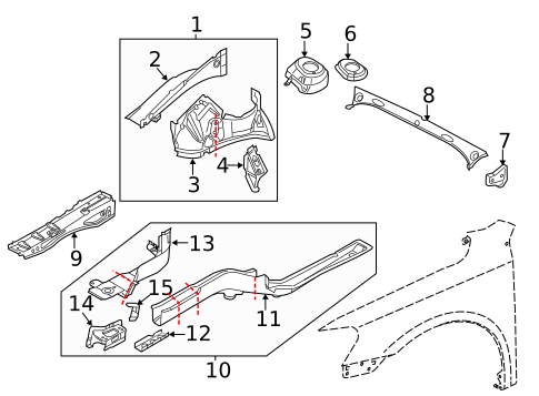 Structural Components & Rails for 2012 Volkswagen Passat #0