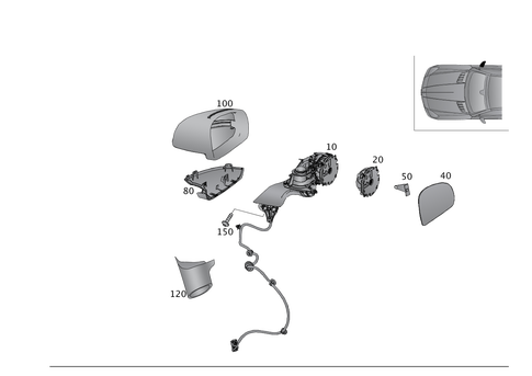 Outside Rear View Mirror, on the Right for 2018 Mercedes-Benz SLC300 #0