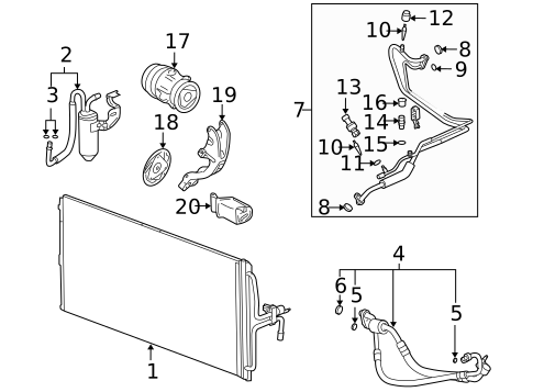 Condenser, Compressor & Lines for 2005 Chevrolet Colorado #13