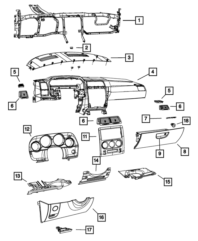 5JM55XDVAC - Interior Trim: Glovebox Door Latch for Mopar Image