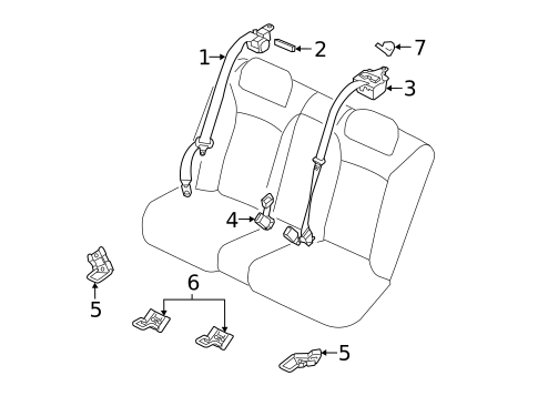Rear Seat Belts for 2013 Hyundai Equus #0
