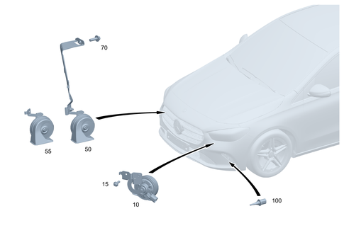 Horn and Outboard Temperature Indicator for 2022 Mercedes-Benz GLA35 AMG #0
