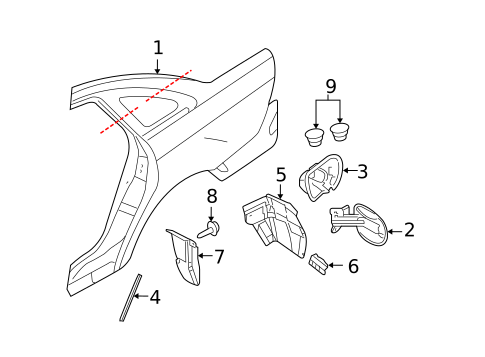 Quarter Panel & Components for 2009 Ford Taurus #0