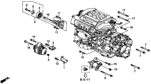 Alternator Bracket (2) for 1997 Acura CL #0