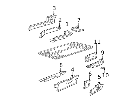 Rear Floor & Rails for 1998 Ford E-250 Econoline #1