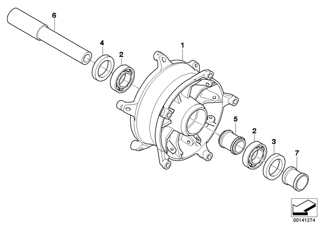36318548335 - Wheels and Tires: Grooved Ball Bearing - 6205 for BMW-Motorrad Image