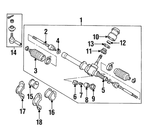 Steering Gear & Linkage for 1995 Mitsubishi Mirage #0
