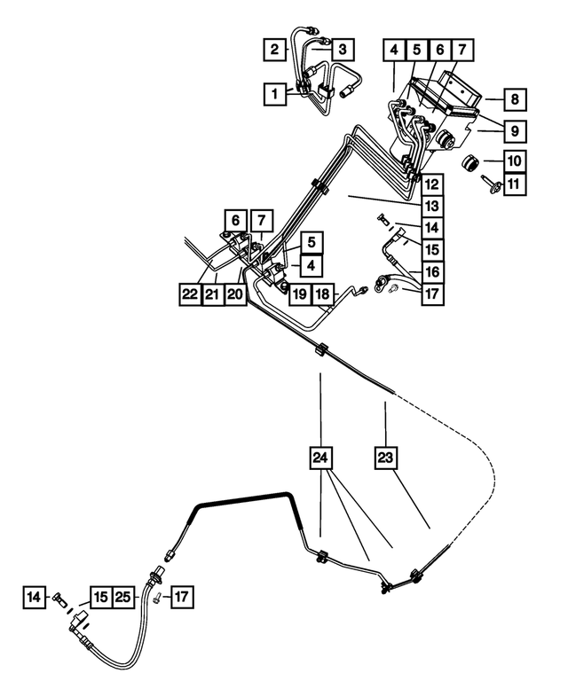 6508720AA - Brakes: Brake Tube Clip, Mounting for Mopar Image