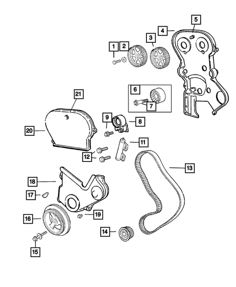 Timing Belt and Cover for 2004 Dodge Neon #1