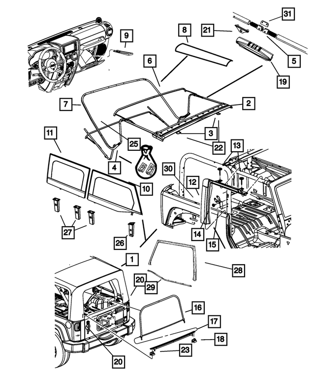 « 1JM48ZJ8AC – Body Sheet Metal Except Doors : Toit Souple Couvercle pour Mopar Image »
