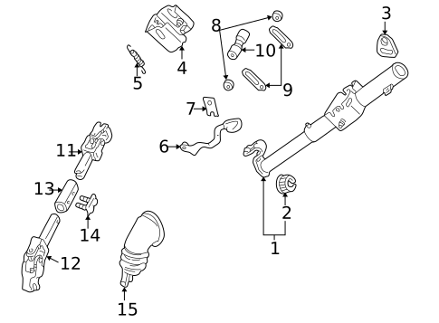 Steering Column Assembly for 2002 Volkswagen Cabrio #0