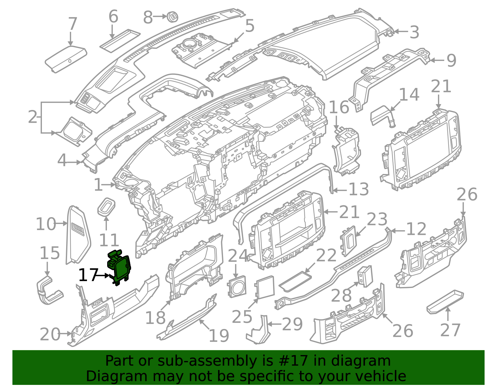 2023-2026 Ford Instrument Panel Bezel PC3Z-26045C09-BA | OEM Parts Online