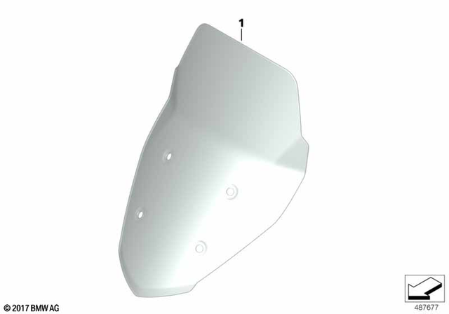 77338394700 - Ergonomics &amp; Comfort: Windshield, High - L=621.5 for BMW-Motorrad Image