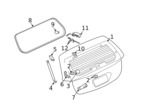 Glass & Hardware - Back for 2007 Mitsubishi Endeavor #0