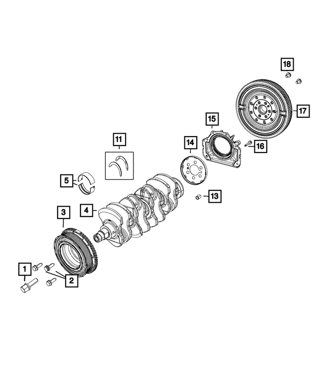 68098347AA - 1.4L Turbo; Engine: Crankshaft Main Bearing for Mopar Image