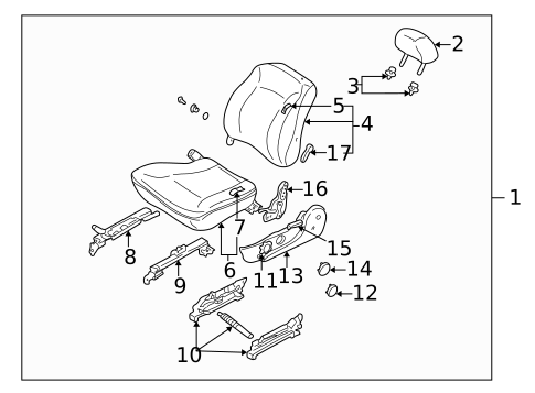 Front Seat Components for 2001 Kia Spectra #0