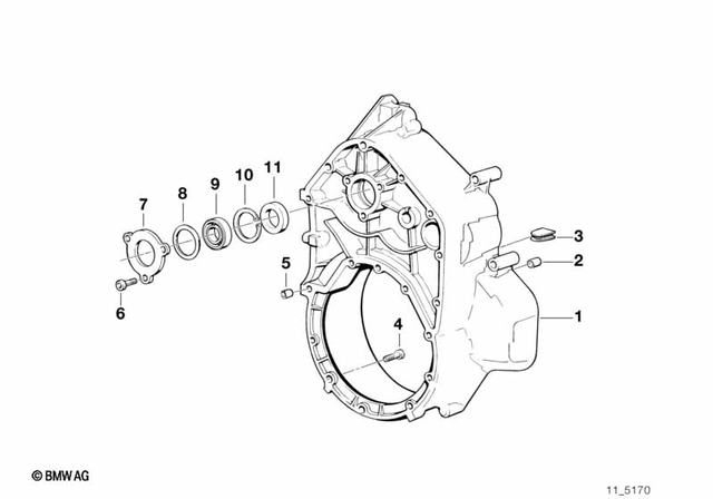 11141465120 - Engine: Intermediate Housing, Blank -  for BMW-Motorrad Image