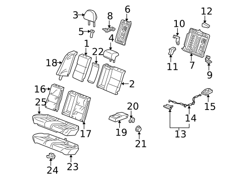 Rear Seat Components for 2009 Acura TSX #0