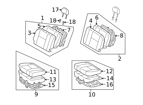 Rear Seat Components for 2003 Toyota Land Cruiser #1