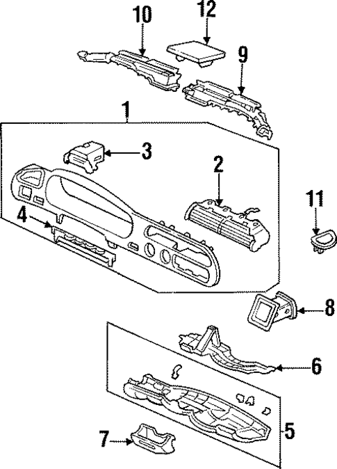 Instrument Panel Components for 1994 Honda Accord #0