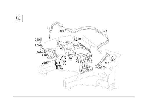 Engine Compartment Partition Wall, Wheel Well Detachable Parts for 2015 Mercedes-Benz E63 AMG #0
