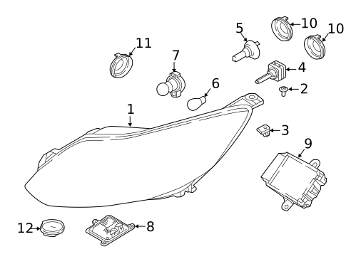Headlamp Components for 2014 Ford Focus #1