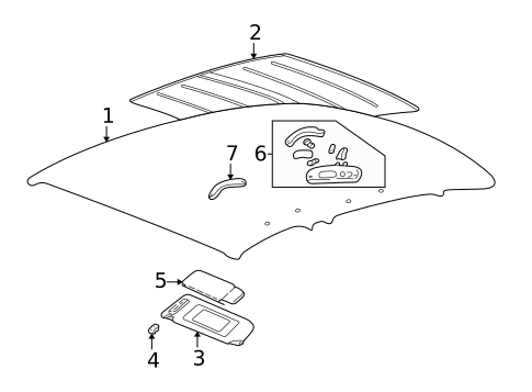 Interior Trim - Roof for 1999 Buick Park Avenue #0