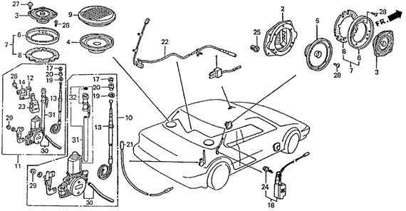 Speaker - Antenna for 1988 Honda Prelude #0