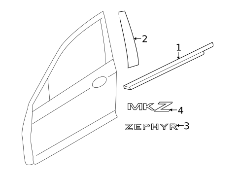 Exterior Trim - Front Door for 2006 Lincoln Zephyr #0