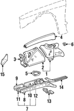 5370124912 - Body: Apron Assembly for Lexus: SC300, SC400 Image