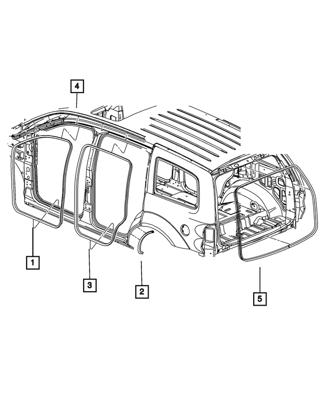 55362125AE - Body Sheet Metal Except Doors: Body Side Seal for Mopar Image