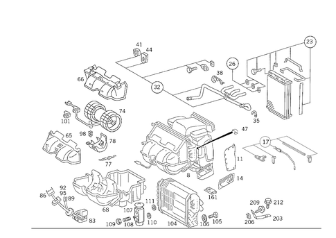 Air Conditioner Case with Blower for 1988 Mercedes-Benz 300E #0
