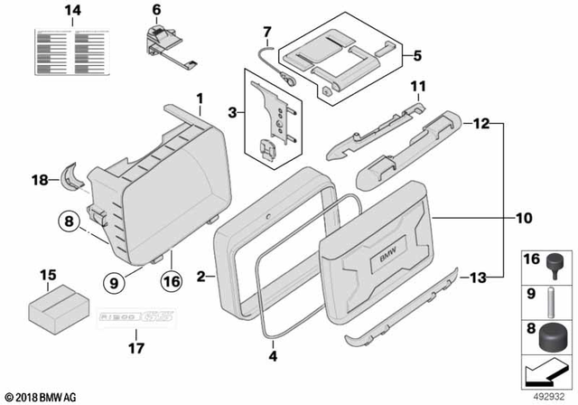46547679084 - Luggage &amp; Storage: Mounting Plate Right for BMW-Motorrad Image