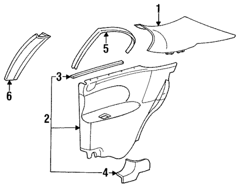 Interior Trim - Quarter Panels for 1996 Buick Riviera #0