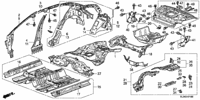 Floor - Inner Panel for 2009 Acura TSX #0
