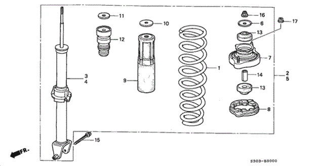 Rear Shock Absorber for 1997 Honda Prelude #0