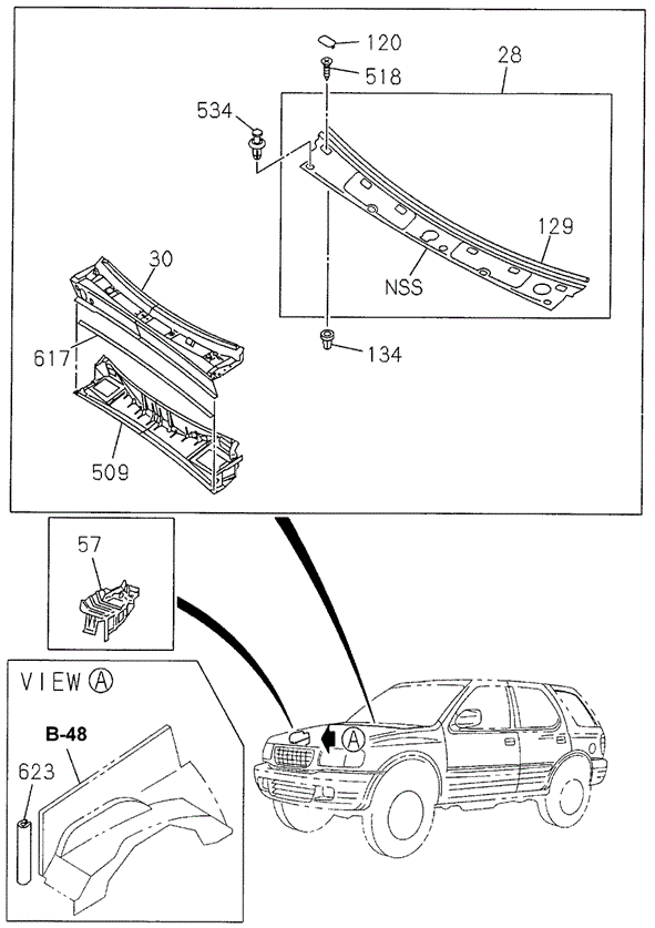 Front Bulkhead for 2000 Honda Passport #0