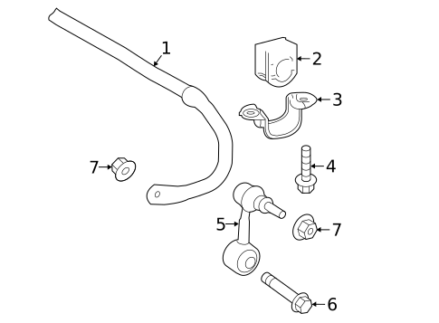 Stabilizer Bar & Components for 2018 Toyota Camry #1